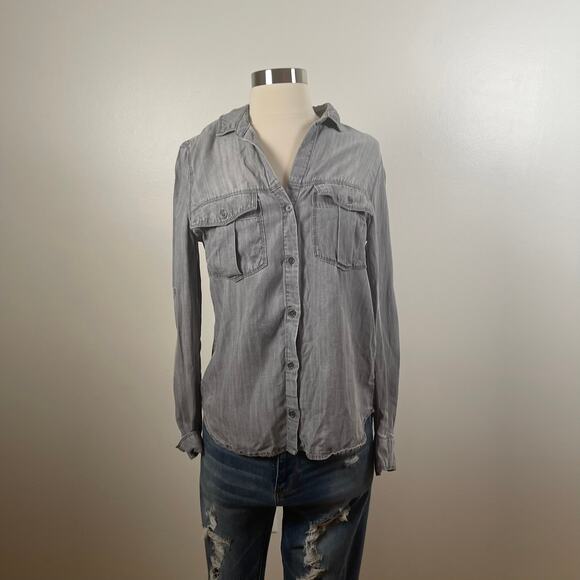 Cloth & Stone • Stone Washed Gray Button Up Long Sleeve - Picture 1 of 5